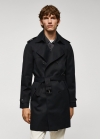 Mango Gabardina clásica water repellent - Negro