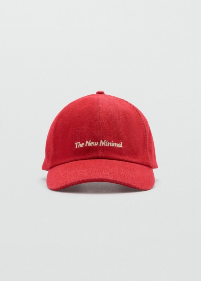 Mango Gorra mensaje bordado - Rojo