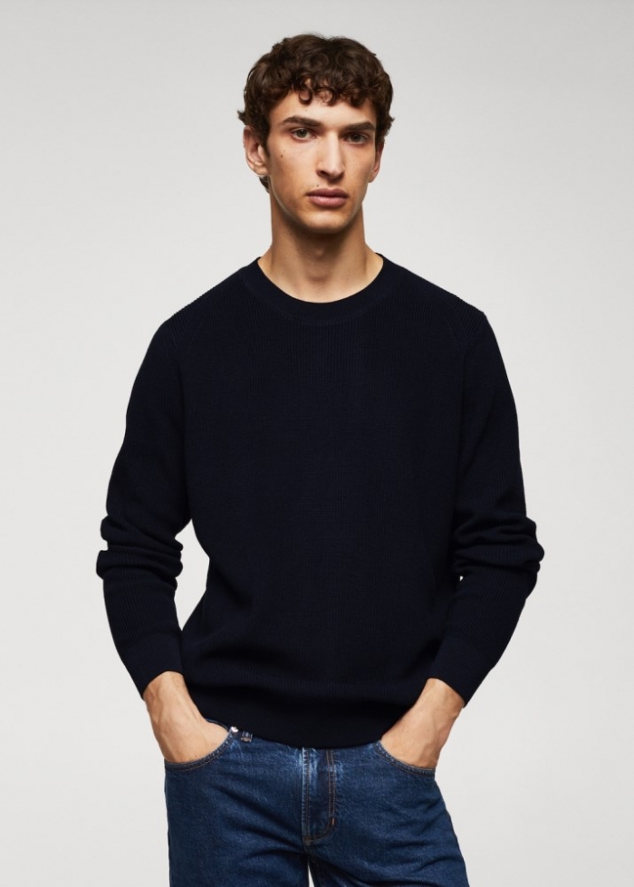 Mango Jersey básico algodón - Azul marino