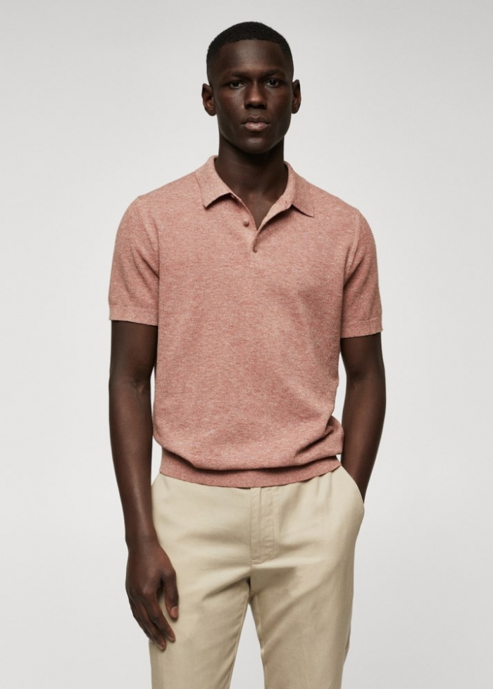 Mango Polo punto algodón - Cobre