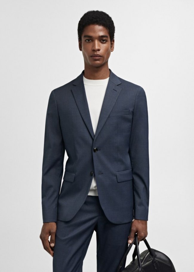 Mango Americana traje París super slim fit - Azul indigo