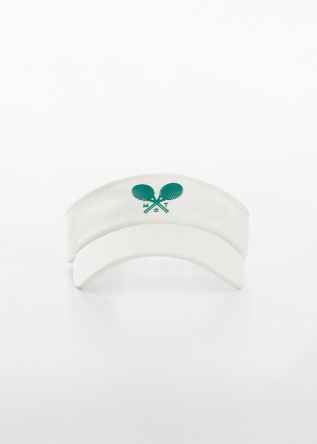 Mango Gorra visera logo - Blanco