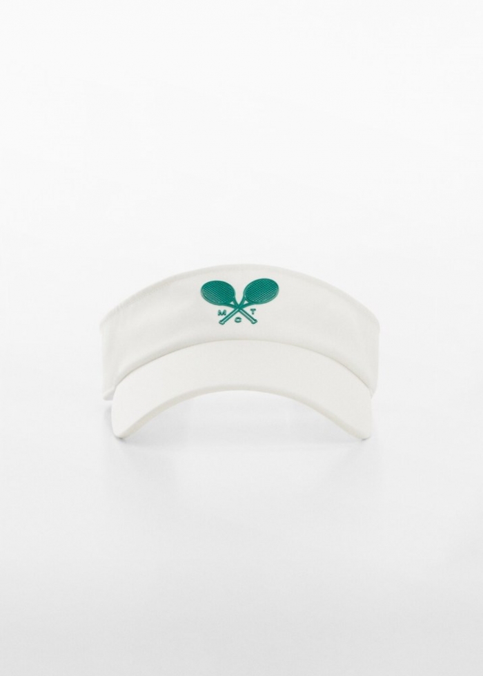 Mango Gorra visera logo - Blanco