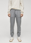 Mango Pantalón jogger mezcla lana - Gris medio vigoré