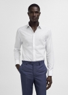 Mango Camisa traje slim fit algodón popelín - Blanco