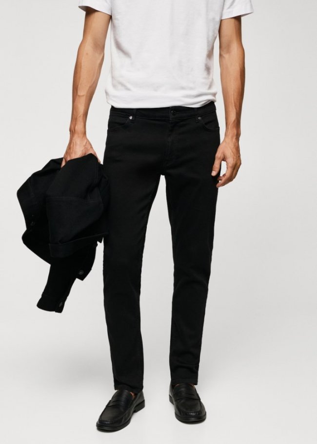 Mango Jeans Patrick slim fit Ultra Soft Touch - Denim negro