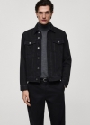 Mango Cazadora vaquera bolsillos - Denim negro
