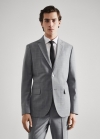Mango Americana traje lana slim fit cuadros - Gris claro vigoré