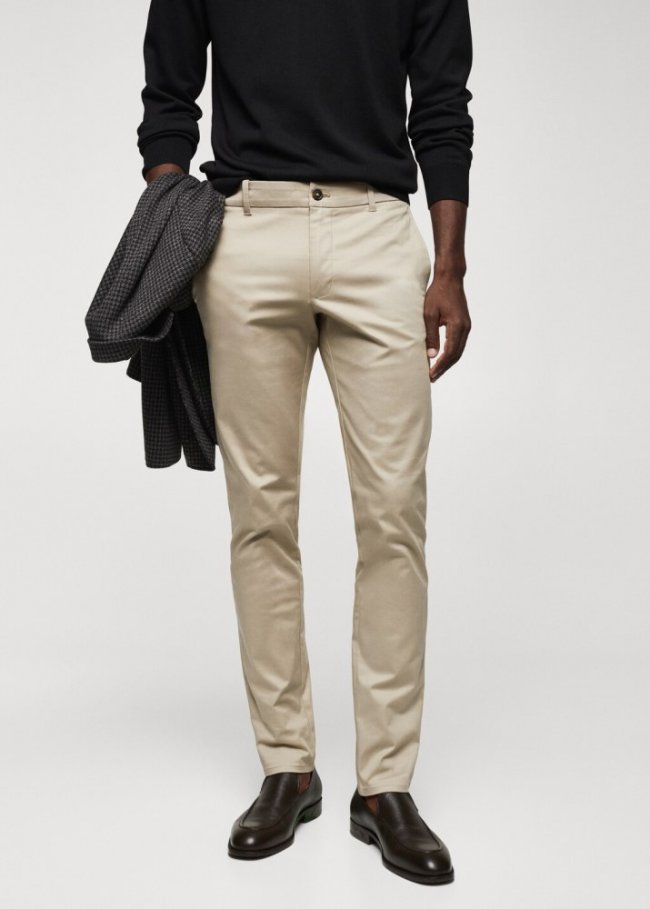 Mango Pantalón skinny chino algodón - Beige