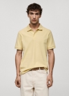 Mango Polo 100% algodón pique - Amarillo pastel