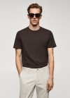 Mango Camiseta básica algodón - Chocolate