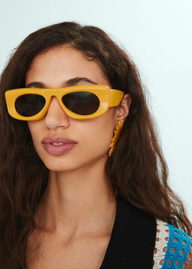 Mango Gafas de sol montura volumen - Amarillo