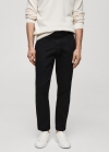 Mango Pantalón algodón tapered crop - Negro