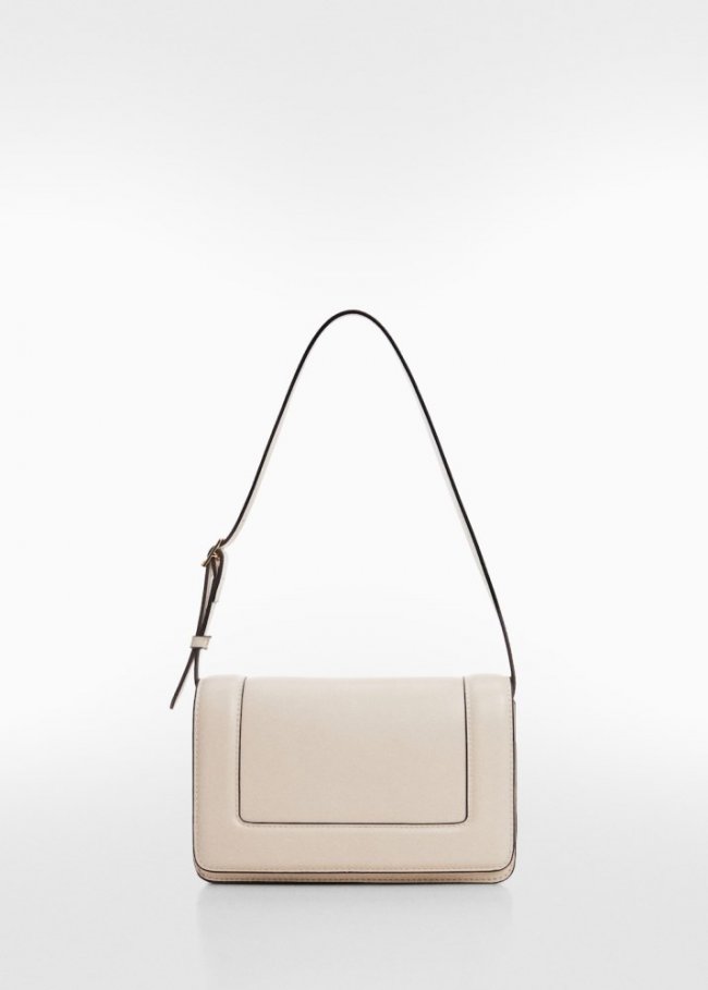 Mango Bolso bandolera solapa - Blanco roto