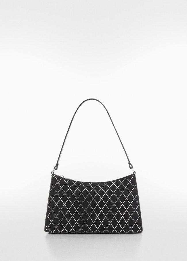 Mango Bolso hombro detalle strass - Negro