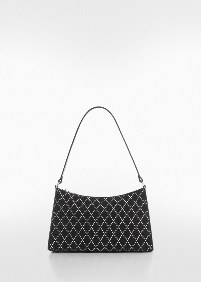 Mango Bolso hombro detalle strass - Negro