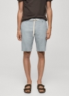 Mango Bermudas 100% lino cordón - Verde agua