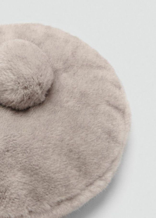 Mango Boina pelo pompon - Gris