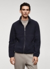 Mango Sudadera polar cuello cremallera - Azul marino