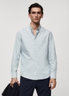 Mango Camisa regular fit Oxford algodón - Verde agua