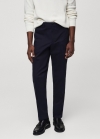 Mango Pantalón regular fit algodón - Azul marino oscuro