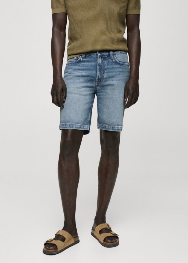 Mango Bermudas vaquera regular fit - Azul oscuro