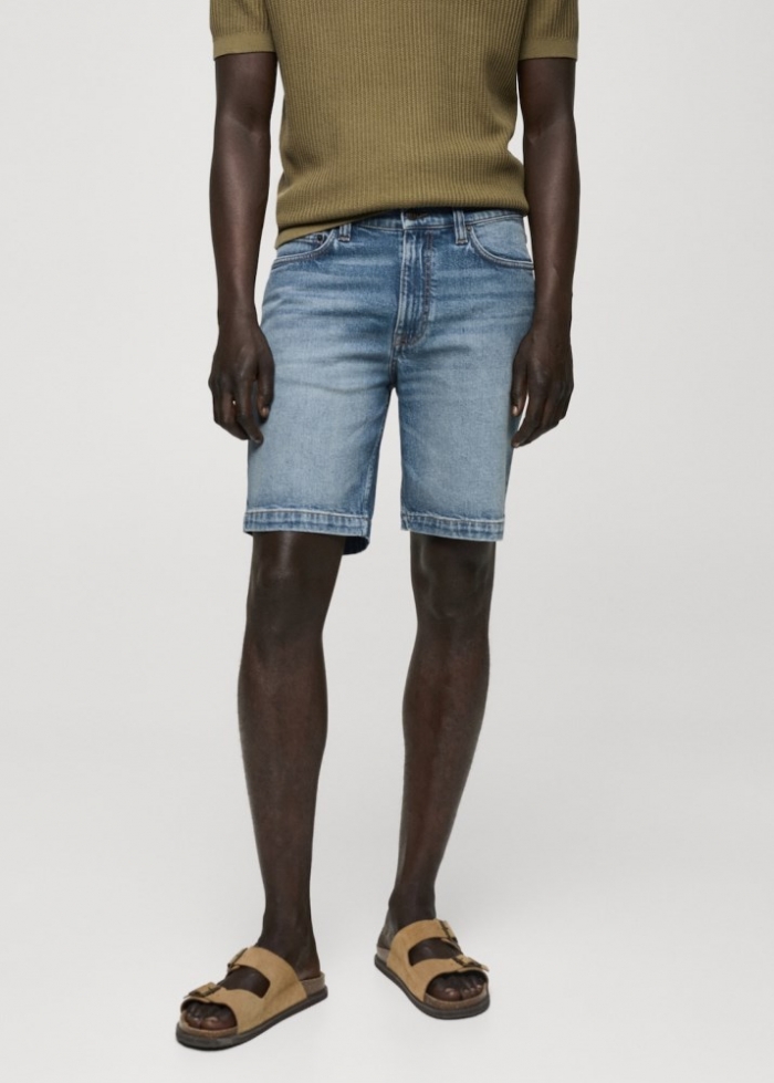 Mango Bermudas vaquera regular fit - Azul oscuro