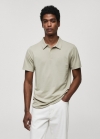 Mango Polo slim fit algodón piqué textura - Verde pastel