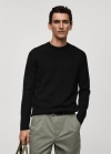 Mango Jersey punto medio regular fit - Negro