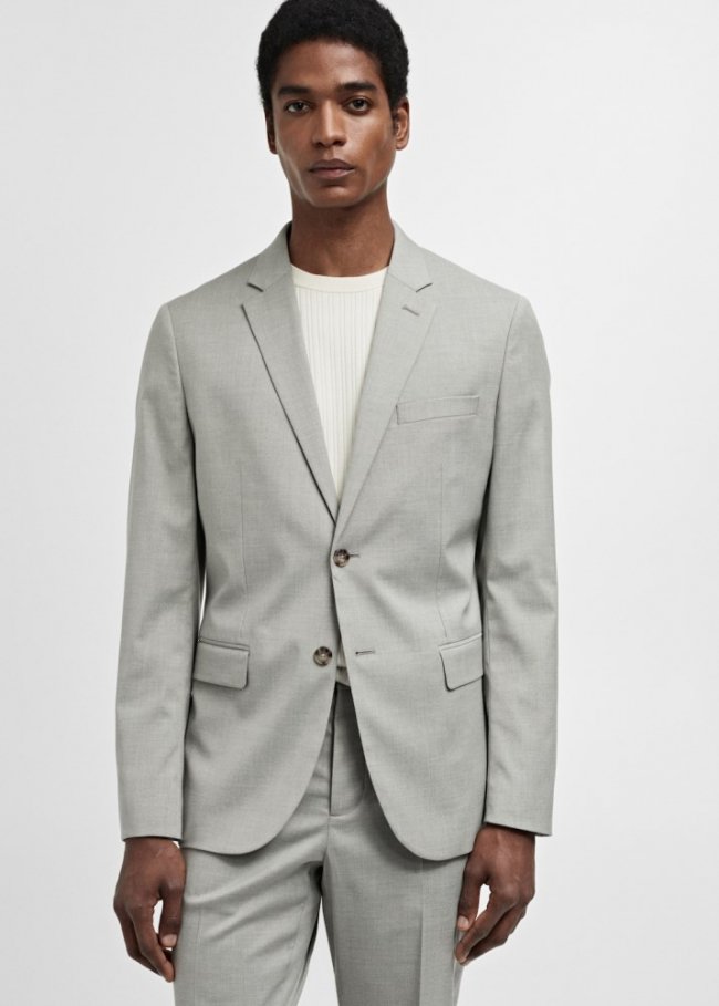 Mango Americana traje París super slim fit - Verde