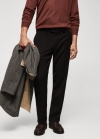 Mango Pantalón slim fit tejido reciclado - Negro