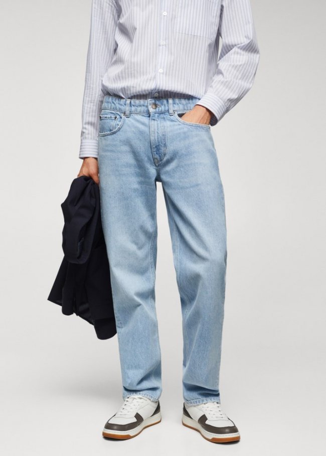 Mango Jeans loose-fit lavado claro - Azul claro