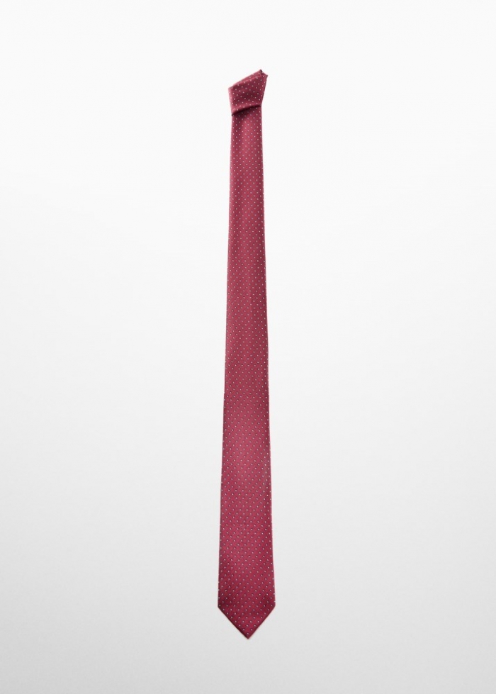 Mango Corbata estampado lunares - Burdeos