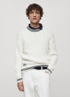 Mango Jersey rayas punto trenzado - Crudo