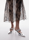 Mango Zapato punta detalle strass - Plata