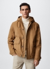 Mango Chaqueta algodón impermeable - Marrón tabaco