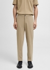 Mango Pantalón traje slim fit algodón - Beige