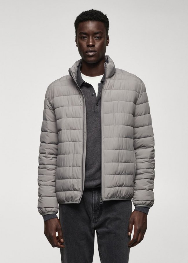 Mango Anorak acolchada ultra ligera water-repellent - Gris
