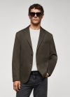 Mango Americana slim fit microestructura - Verde