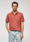 Mango Polo 100% algodón pique - Naranja tostado