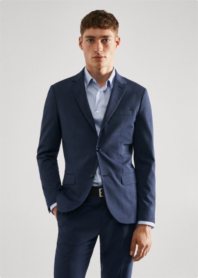 Mango Americana traje super slim fit - Azul tinta