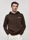 Mango Sudadera capucha bordado - Chocolate