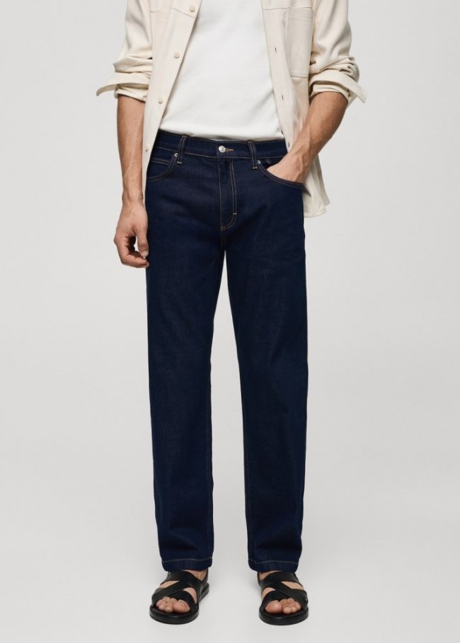 Mango Jeans relaxed fit lavado oscuro - Azul