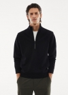 Mango Sudadera transpirable cuello cremallera - Negro