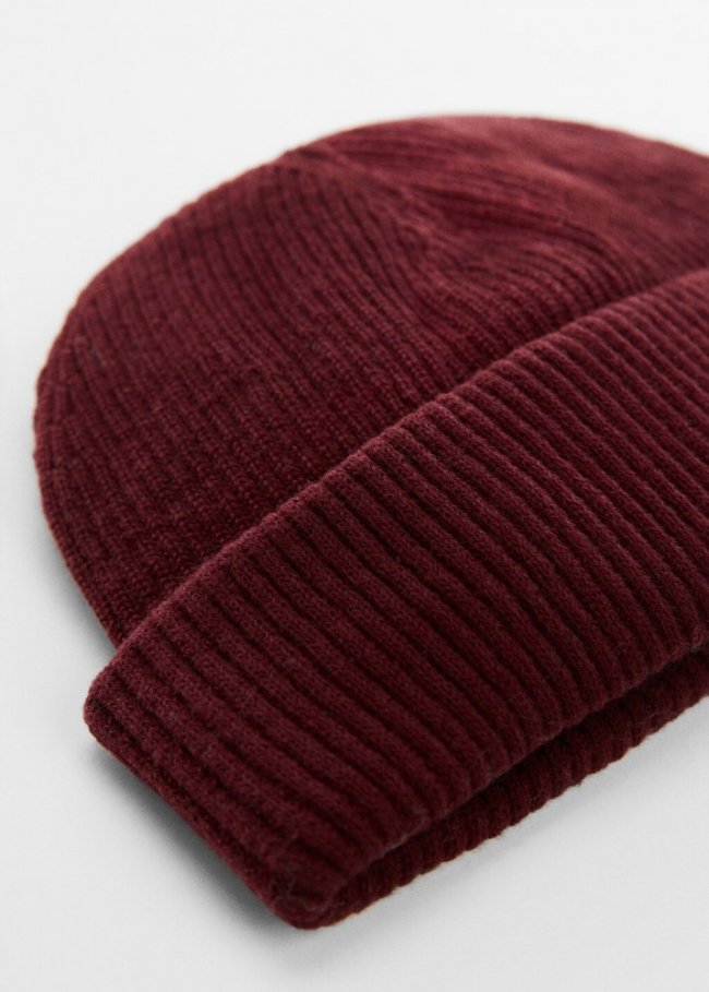 Mango Gorro corto punto - Burdeos