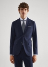Mango Americana traje lana slim fit cuadros - Azul marino oscuro