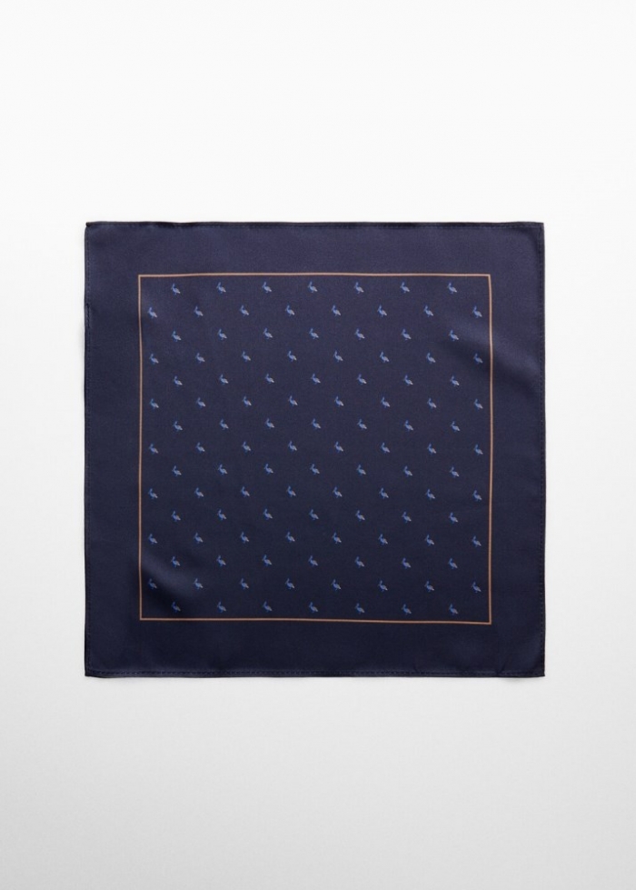 Mango Pañuelo de bolsillo estampado - Azul marino