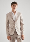 Mango Americana traje cuadro super slim fit - Beige