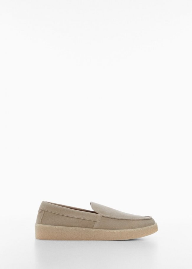 Mango Zapato piel serraje - Arena