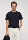 Mango Camiseta básica algodón - Azul marino oscuro